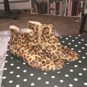 Time and Tru Leopard Print Ankle Booties